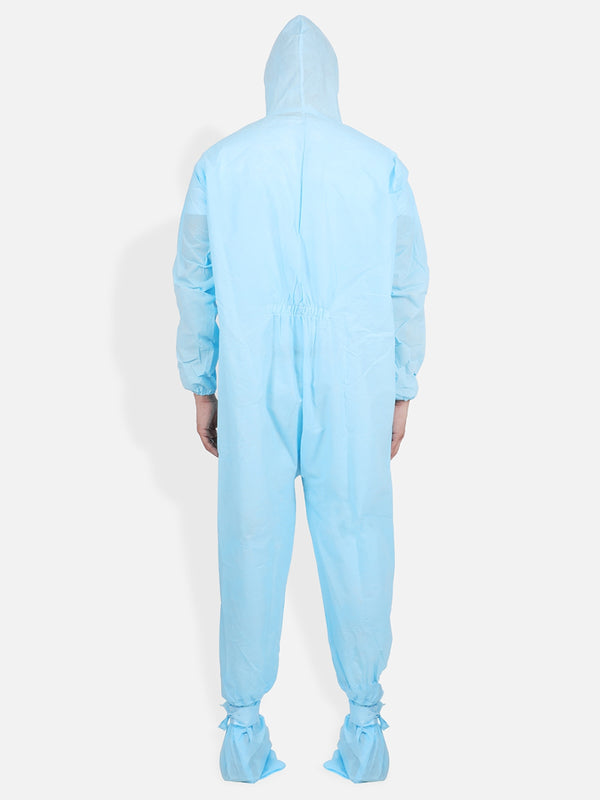 Medical PPE Safety Kit with Protective Hooded Full Body Coverall, Shoe Cover, Face Shield