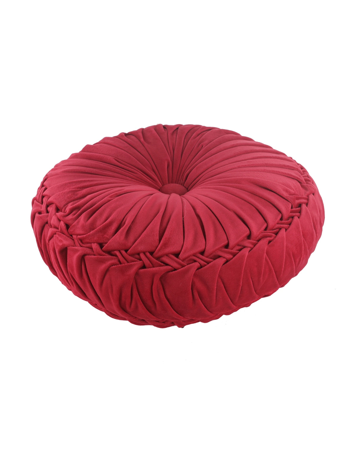 Maroon Set of 2 Solid Patterned Round Shape Cushions
