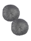 Grey Set of 2 Solid Patterned Round Shape Cushions