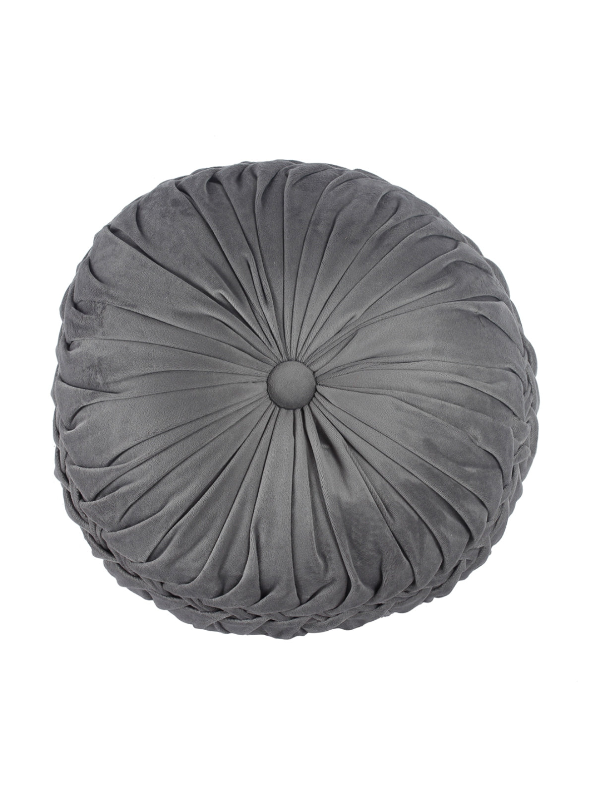 Grey Set of 2 Solid Patterned Round Shape Cushions