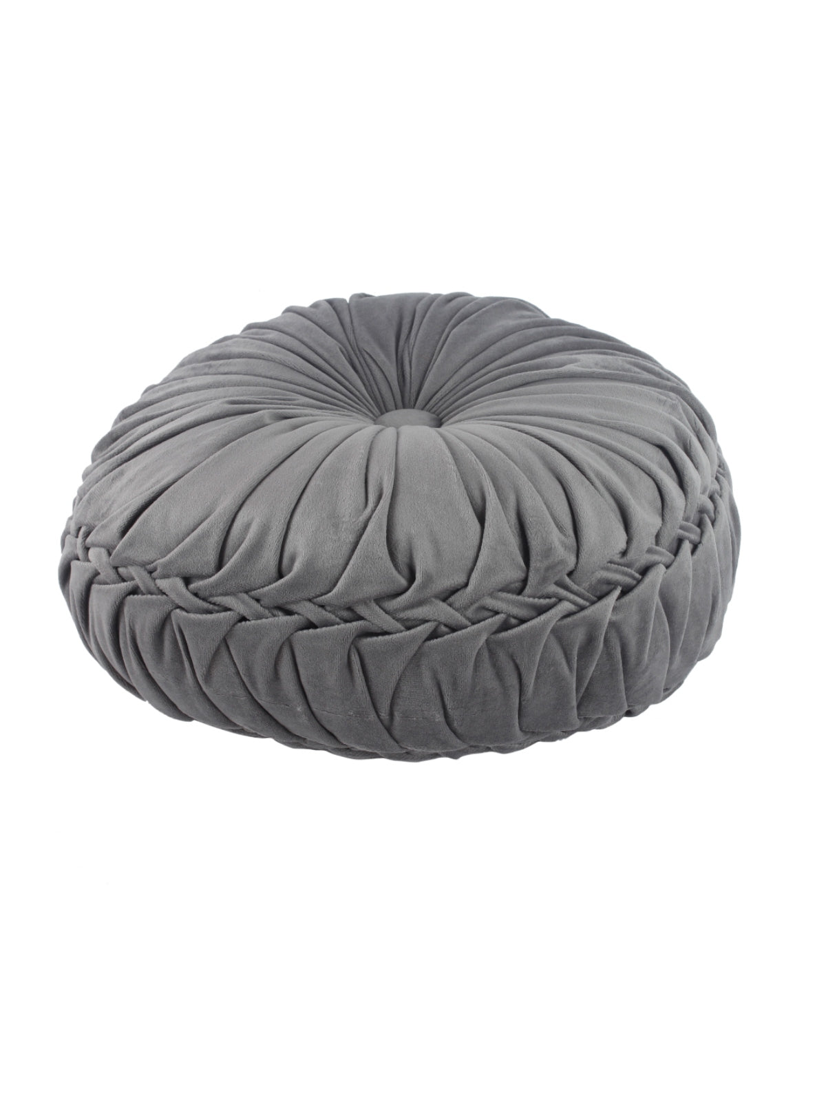 Grey Set of 2 Solid Patterned Round Shape Cushions