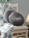 Grey Set of 2 Solid Patterned Round Shape Cushions