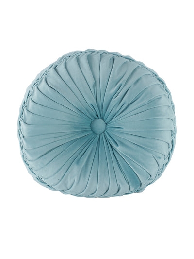 Solid Round Cushion Set of 2, Sky Blue
