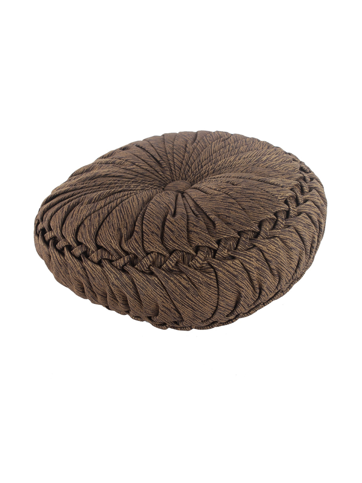 Brown Set of 2 Textured Patterned Round Shape Cushions