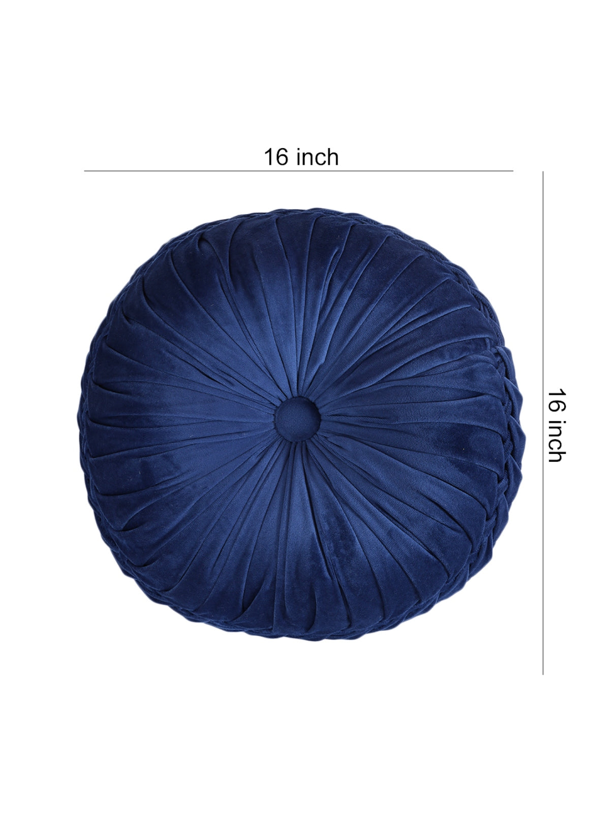 Blue Set of 2 Solid Patterned Round Shape Cushions