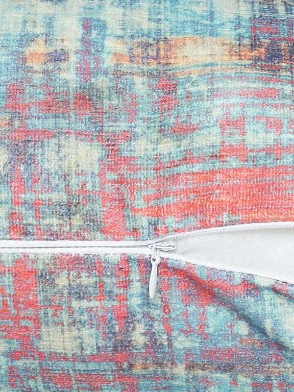 Blue and Red Set of 2 Cushion Covers 24x24 Inch