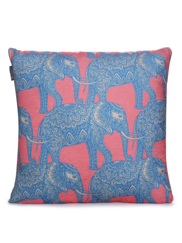 Blue and Dark Pink Set of 2 Cushion Covers 24x24 Inch