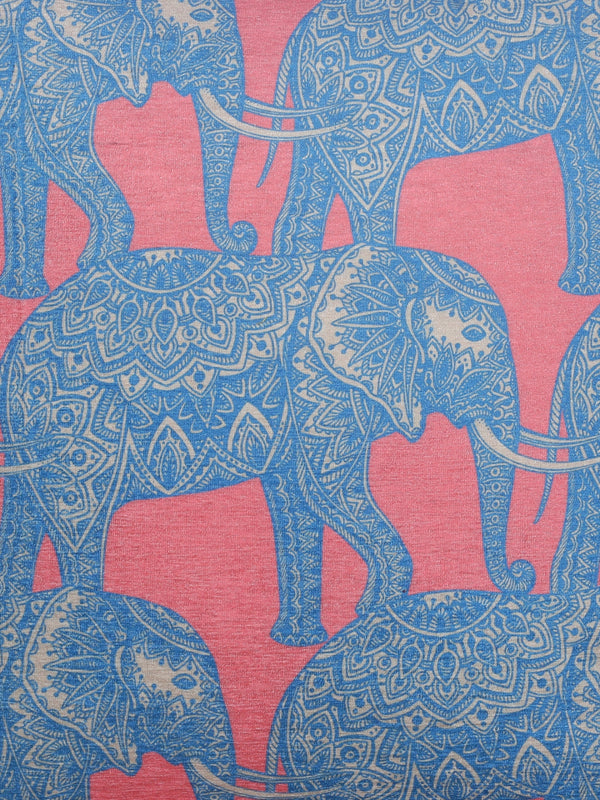 Blue and Dark Pink Set of 2 Cushion Covers 24x24 Inch