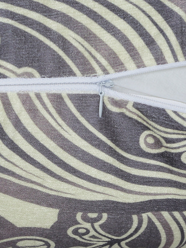 Cream and Black Set of 2 Cushion Covers 24x24 Inch