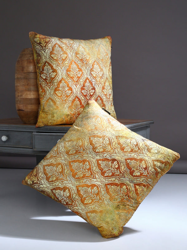 Gold Set of 2 Cushion Covers 24x24 Inch