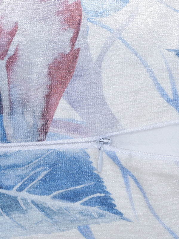 Brown and Off White Set of 2 Cushion Covers 24x24 Inch