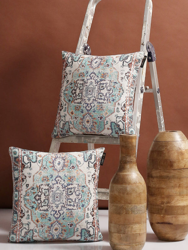 Ethnic Motifs 2 Piece Polyester Cushion Cover Set - 16" x 16", Multicolour