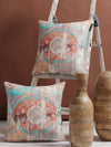 Ethnic Motifs 2 Piece Polyester Cushion Cover Set - 16" x 16", Multicolour