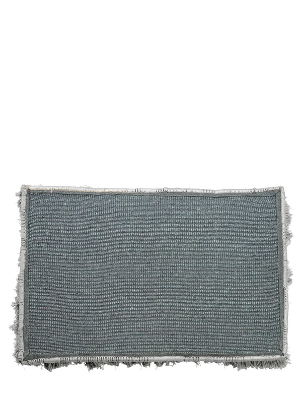 Silver Set Of 1 Solid Patterned Polyester Shaggy Door Mat