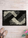 Black Polyester Shaggy Doormat