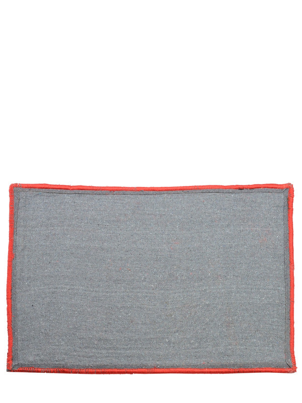 Red geometric Polyester Shaggy Anti-Skid Doormat