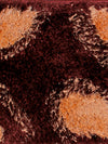 Brown & Beige Abstract Polyester Shaggy Anti-Skid Doormat
