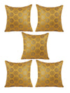 Gold Set of 5 Polyester 16 Inch x 16 Inch Cushion Covers