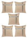 Beige Set of 5 Polyester 16 Inch x 16 Inch Cushion Covers