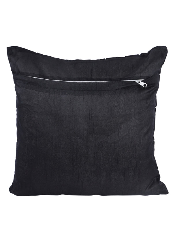 Black Set of 5 Polyester 16 Inch x 16 Inch Cushion Covers