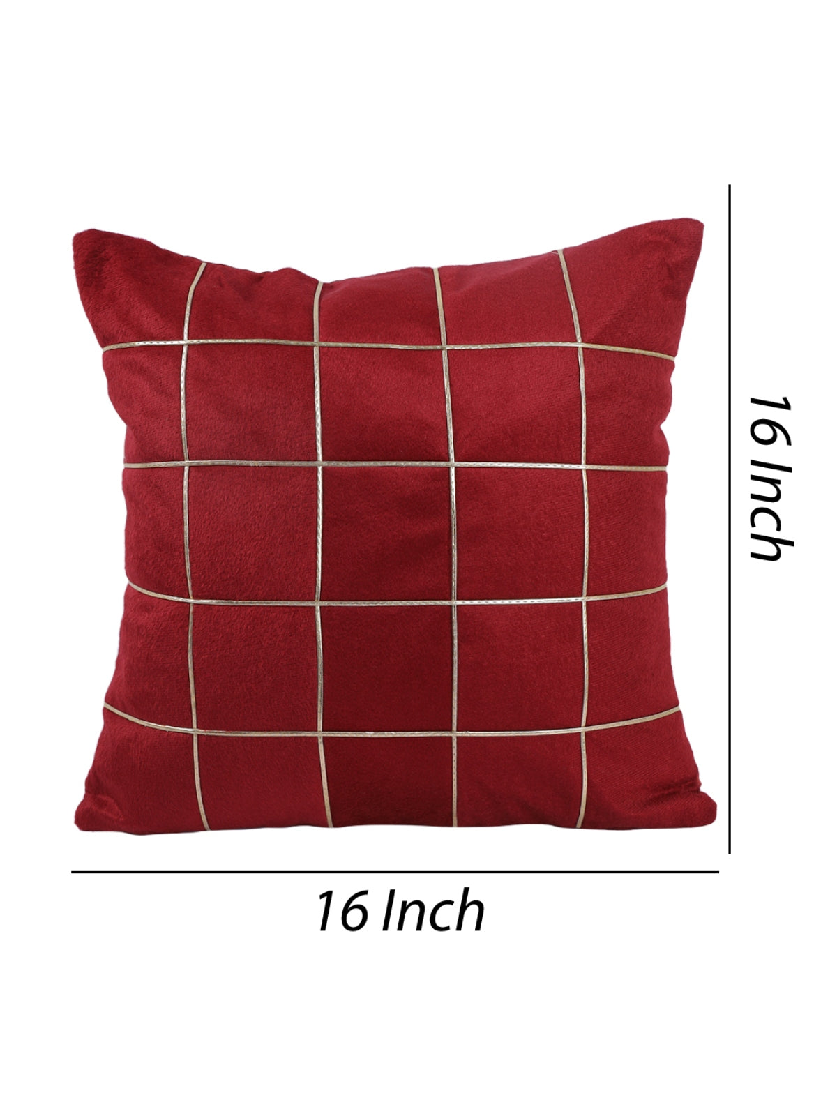 Maroon Set of 5 Polyester 16 Inch x 16 Inch Cushion Covers