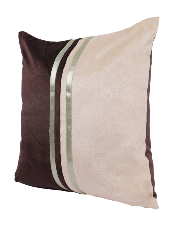 Brown & Beige Set of 5 Polyester 16 Inch x 16 Inch Cushion Covers