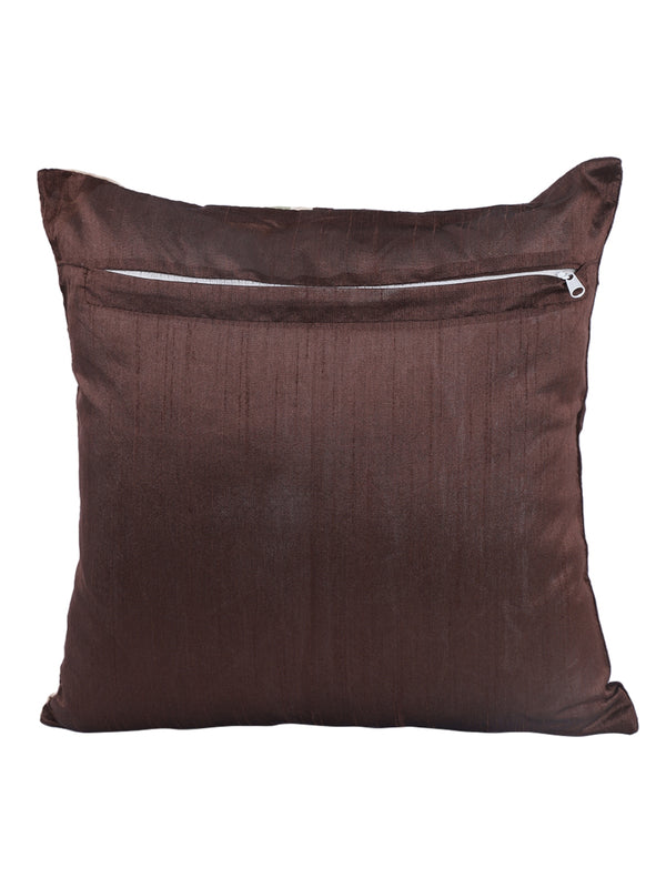 Brown & Beige Set of 5 Polyester 16 Inch x 16 Inch Cushion Covers