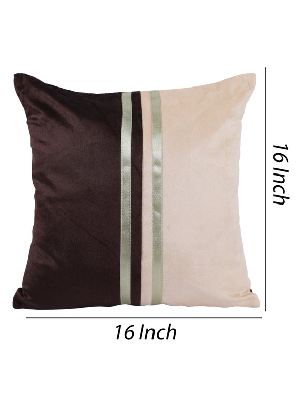 Brown & Beige Set of 5 Polyester 16 Inch x 16 Inch Cushion Covers