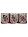 Maroon & Beige Floral Patterned 5 Seater Sofa Cover Set