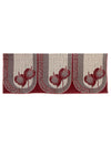 Maroon & Beige Abstact Patterned 5 Seater Sofa Cover Set with Arms Cover
