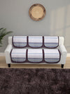 6-Pieces Off White Woven Design 5-Seater Sofa Covers