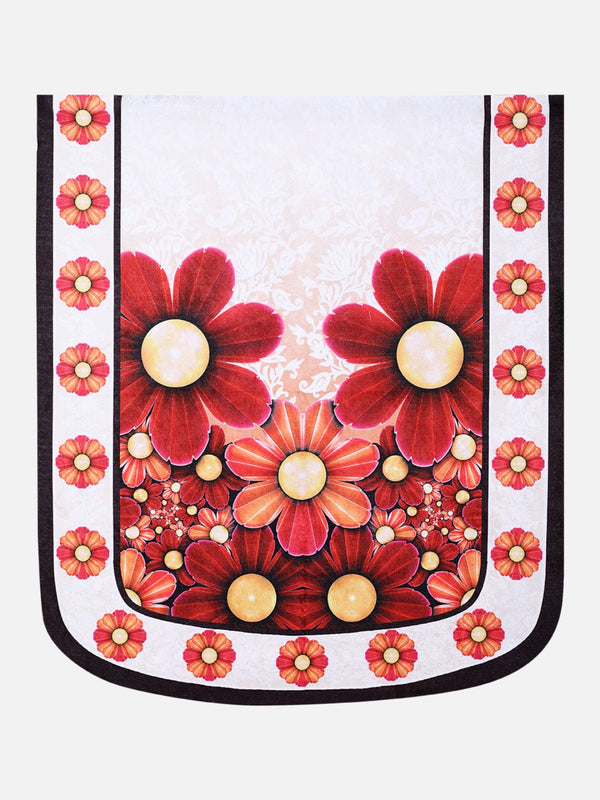 6-Pieces Maroon Woven Design 5-Seater Sofa Covers