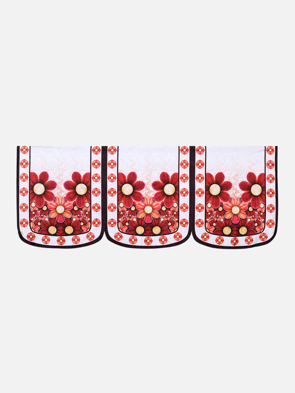 6-Pieces Maroon Woven Design 5-Seater Sofa Covers