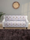 6-Pieces Silver & White Woven Design 5-Seater Sofa Covers