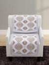 6-Pieces Silver & White Woven Design 5-Seater Sofa Covers
