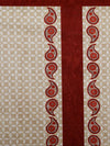 6-Pieces Beige & Maroon Woven Design 5-Seater Sofa Covers