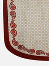 6-Pieces Beige & Maroon Woven Design 5-Seater Sofa Covers