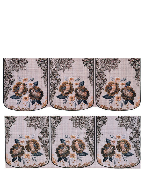 Beige & Orange Set of 6 Sofa Covers