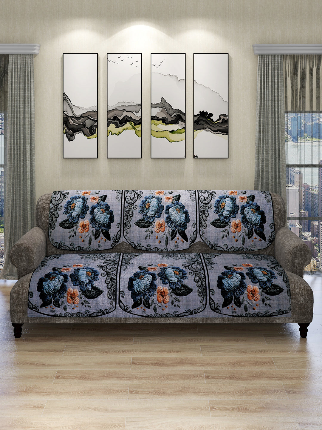 Blue Set of 6 Sofa Covers