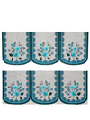 Turquoise & Silver Set of 6 Sofa Covers