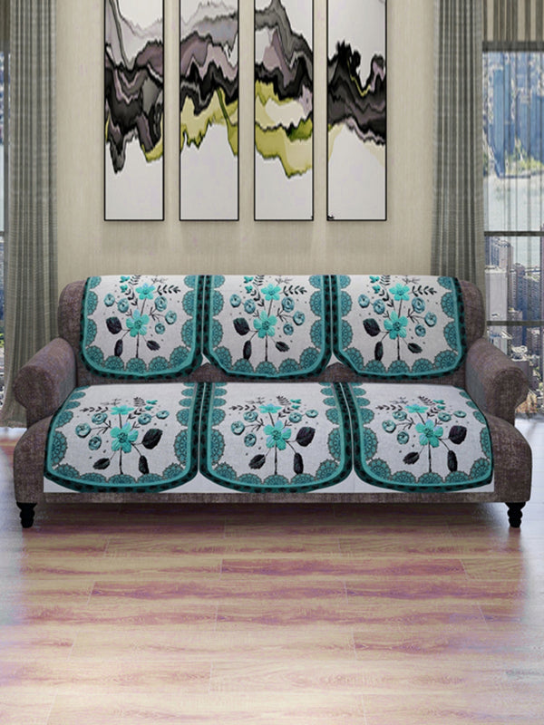 Turquoise & Silver Set of 6 Sofa Covers