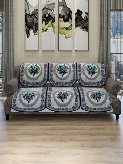 Silver & Turquoise Set of 6 Sofa Covers