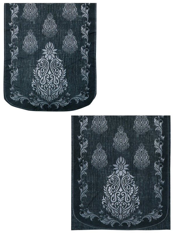 Grey & Silver Damask Patterned 5 Seater Sofa Cover Set