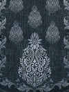 Grey & Silver Damask Patterned 5 Seater Sofa Cover Set