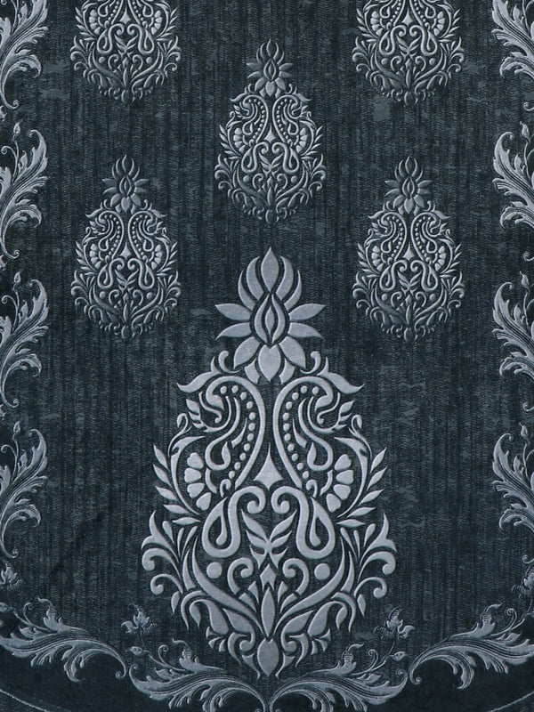 Grey & Silver Damask Patterned 5 Seater Sofa Cover Set