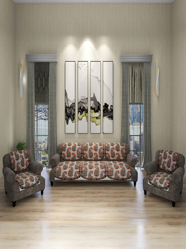 Beige Set of 6 Sofa Covers