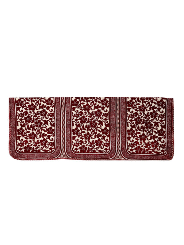 6-Pieces Beige & Maroon Floral Design 5-Seater Sofa Covers
