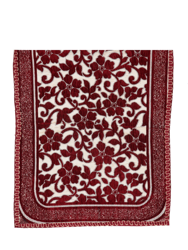 6-Pieces Beige & Maroon Floral Design 5-Seater Sofa Covers