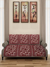 6-Pieces Beige & Maroon Floral Design 5-Seater Sofa Covers