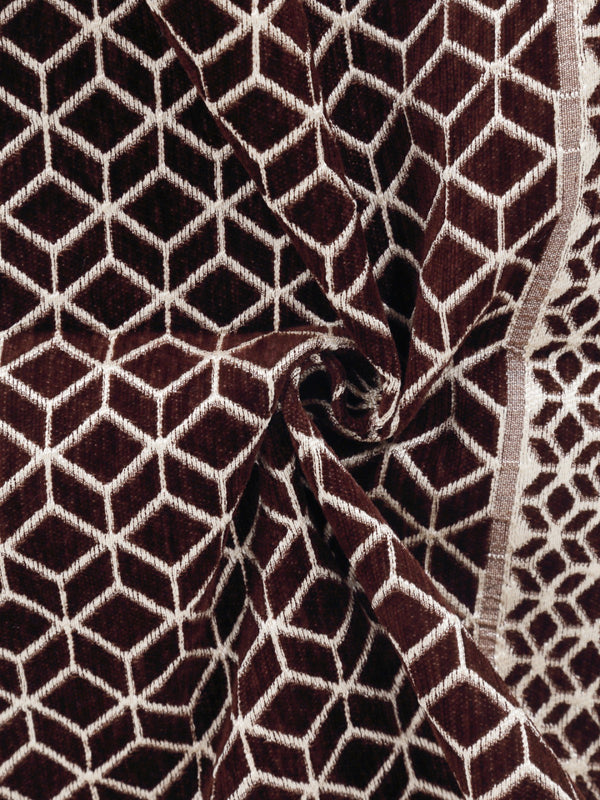 Romee 6-pieces coffee brown geometric patterned 5-seater sofa covers slpss68